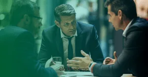 Empresários conversando em reunião