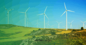 Usina eólica com filtro verde