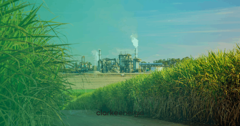 máquinas em plantio de cana para bioenergia